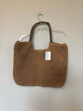 Bay Sky Natural Woven Straw Tote Bag with Striped Handles, Women's O/S